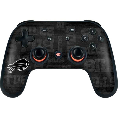NFL Buffalo Bills Black & White Google Stadia Controller Skin